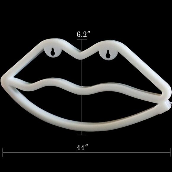 💋 Sassy Neon Pink Lip LED Light Cute Room Decor - Picture 3 of 7